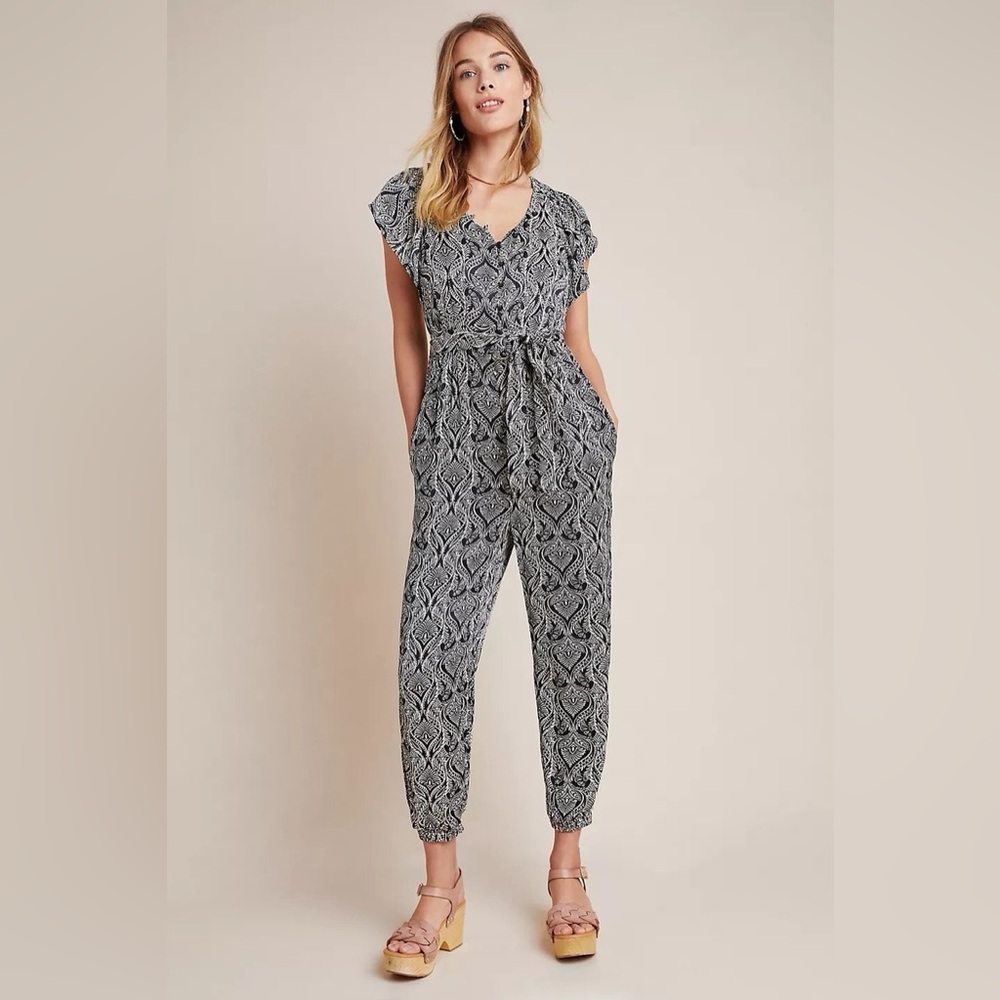 Anthropologie Zadie Satin Jumpsuit